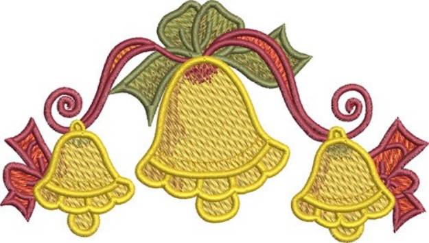 Picture of Festive Three Bells Machine Embroidery Design