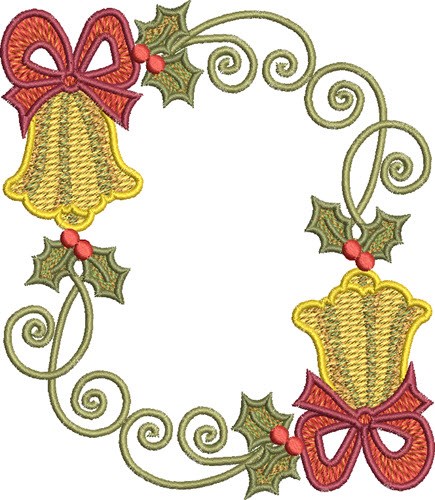 Festive Circle Bells Machine Embroidery Design