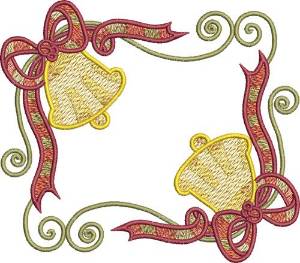 Picture of Corner Christmas Bells Machine Embroidery Design