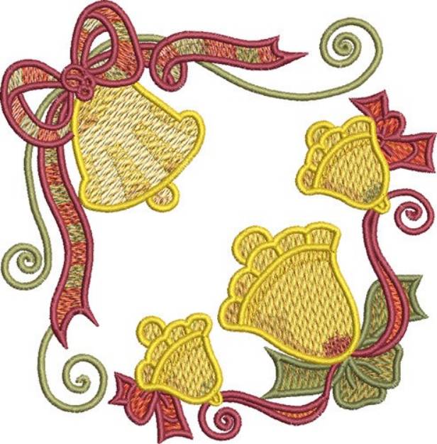 Picture of Christmas Corner Bells Machine Embroidery Design