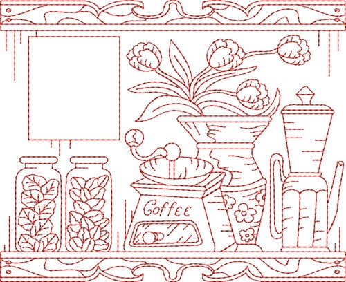 Coffee Quilt Block Machine Embroidery Design