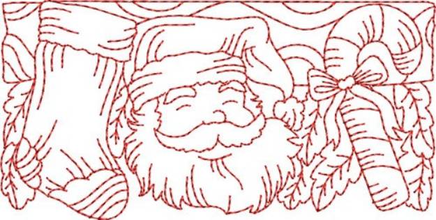 Picture of Candy Cane Redwork Border 