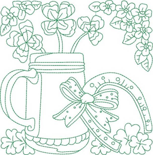 Picture of Shamrock Block Machine Embroidery Design