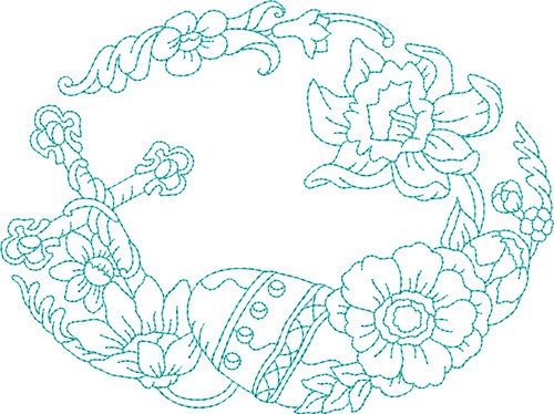 Holiday Blue Work Machine Embroidery Design
