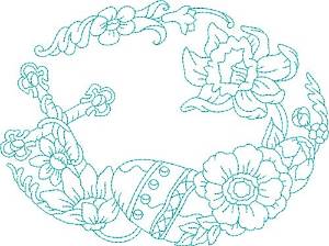 Picture of Holiday Blue Work Machine Embroidery Design