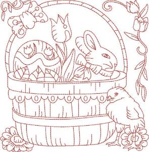 Picture of Easter Quilt Block Machine Embroidery Design