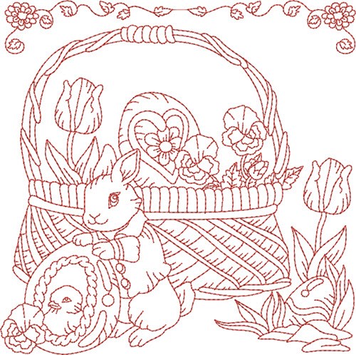Easter Block Machine Embroidery Design
