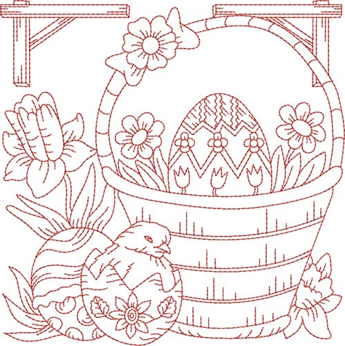 Easter Egg Block Machine Embroidery Design
