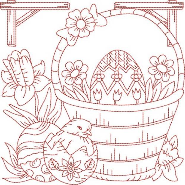 Picture of Easter Egg Block Machine Embroidery Design