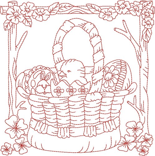 Easter Chick Block Machine Embroidery Design
