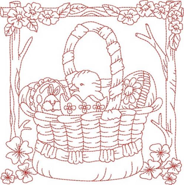 Picture of Easter Chick Block Machine Embroidery Design