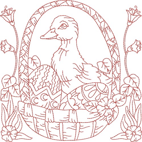 Duck Quilt Block Machine Embroidery Design