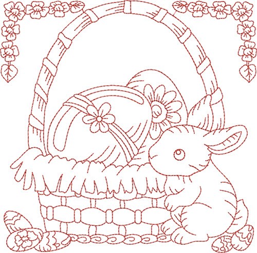 Rabbit Quilt Block Machine Embroidery Design