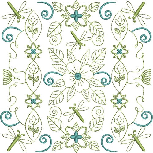 Butterfly Quilt Block Machine Embroidery Design