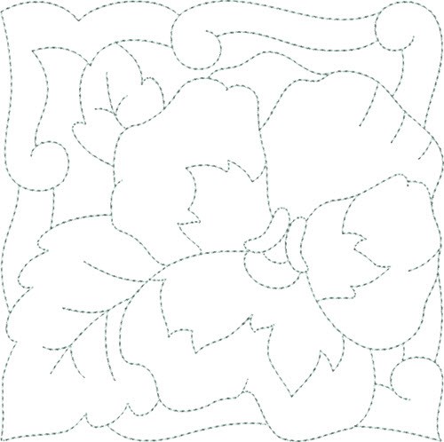 Pastel Flower Quilt Block Machine Embroidery Design