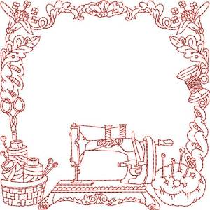 Picture of Redwork Sewing Quilt Block Machine Embroidery Design