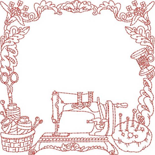 Picture of Redwork Sewing Quilt Block Machine Embroidery Design