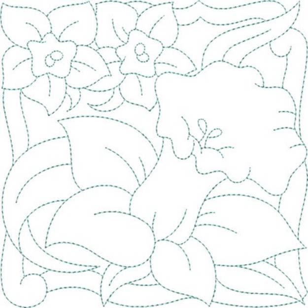 Picture of Daffodil Garden Quilt Block Machine Embroidery Design