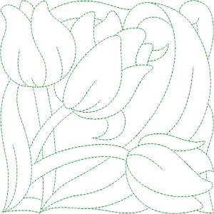 Picture of Tulip Quilt Block Machine Embroidery Design