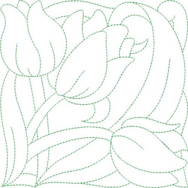 Picture of Tulip Quilt Block Machine Embroidery Design