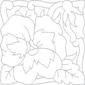 Picture of Pansy Garden Quilt Block Machine Embroidery Design