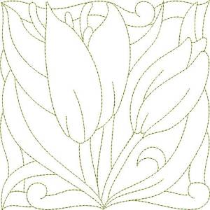 Picture of Amaryllis Quilt Block Machine Embroidery Design