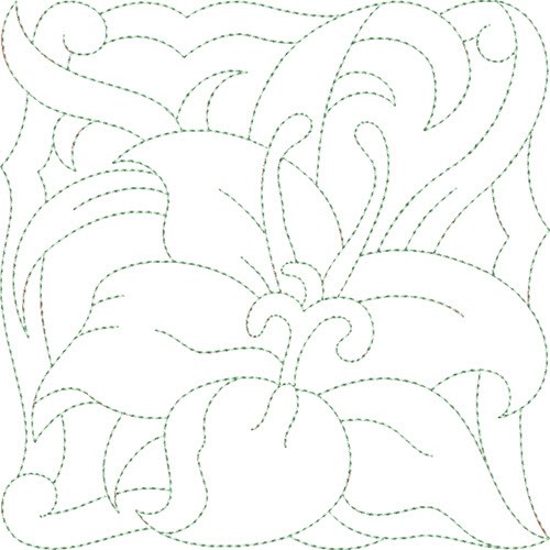 Lily Quilt Block Machine Embroidery Design