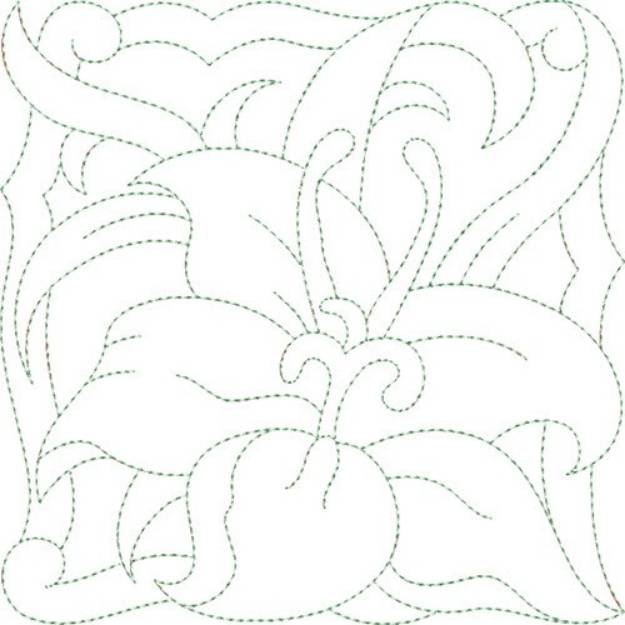 Picture of Lily Quilt Block Machine Embroidery Design