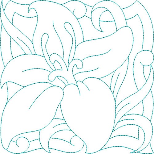 Easter Lily Quilt Block Machine Embroidery Design