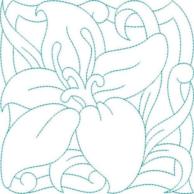 Picture of Easter Lily Quilt Block Machine Embroidery Design