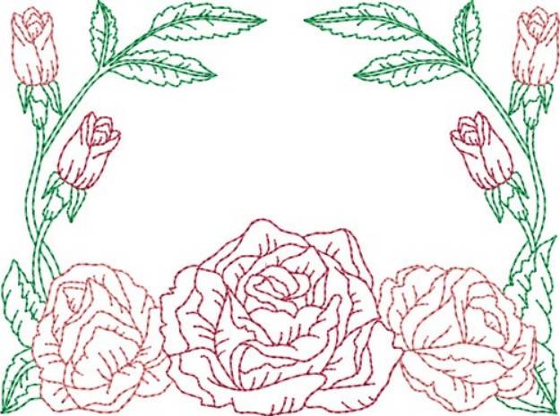 Picture of Redwork Roses Quilt Block