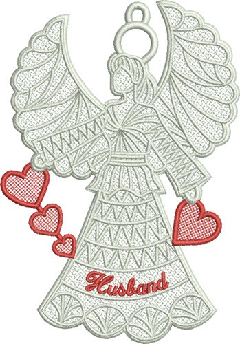 FSL Family Heart Angel Machine Embroidery Design