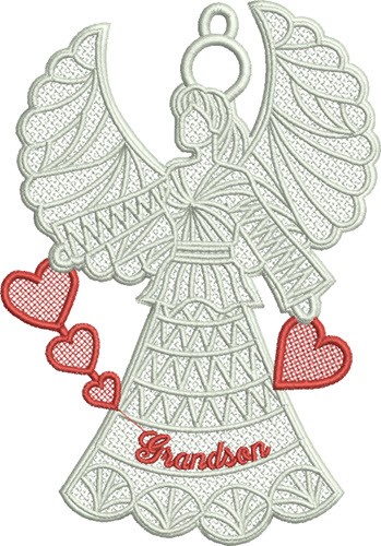 FSL Grandson Heart Angel Machine Embroidery Design