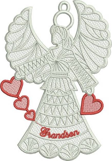 Picture of FSL Grandson Heart Angel Machine Embroidery Design