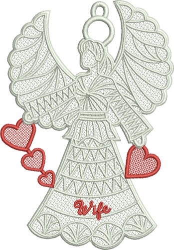 FSL Family Heart Angel Machine Embroidery Design