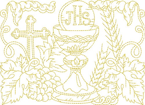 Religious Cup Machine Embroidery Design