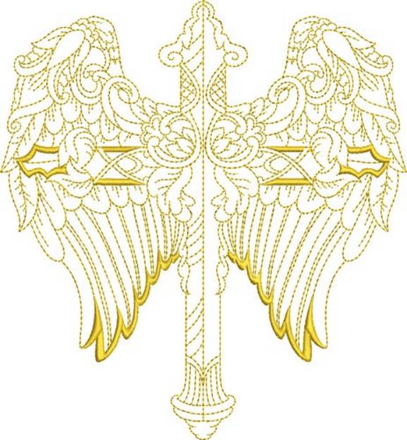 Picture of Winged Cross Machine Embroidery Design