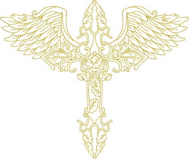 Picture of Outline Winged Cross Machine Embroidery Design