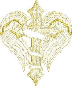 Picture of Winged Banner Cross Machine Embroidery Design