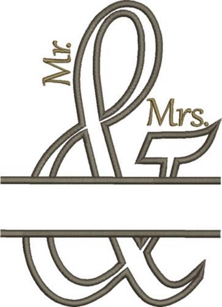 Picture of Mr and Mrs Ampersand Wedding Applique Machine Embroidery Design