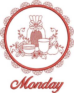 Picture of Monday Tea Towel Machine Embroidery Design