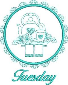 Picture of Tuesday Tea Towel Machine Embroidery Design