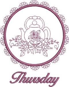 Picture of Thursday Tea Towel Machine Embroidery Design