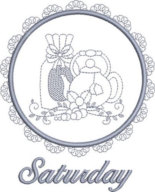 Picture of Saturday Tea Towel Machine Embroidery Design
