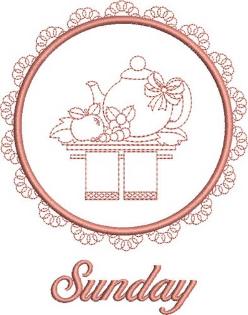 Picture of Sunday Tea Towel Machine Embroidery Design
