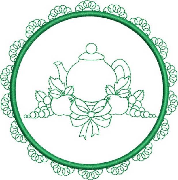 Picture of Round Tea Towel Machine Embroidery Design