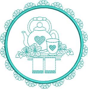Picture of Round Tea Towels Machine Embroidery Design