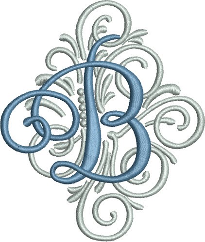 Adorn Monogram B Machine Embroidery Design