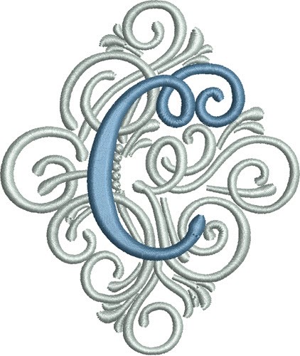 Adorn Monogram  C Machine Embroidery Design