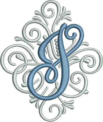 Adorn Monogram J Machine Embroidery Design